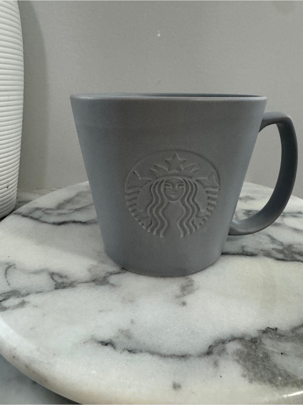 Starbucks 2019 Matte Grey Embossed Siren Ceramic Mug - Venti 20 oz